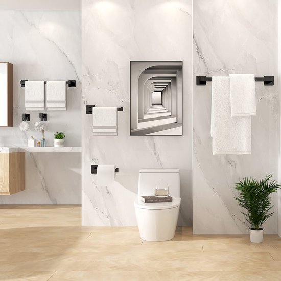 RQYIXI Badkamer Accessoires Set 4 Stks Marmer Look Sets Tandenborstelhouder Zeepdispenser Aanrecht Keramische Badkamer Decor Set Goud