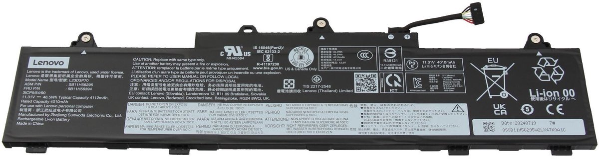 Lenovo L23M3P70 Batterij - 46,5Wh