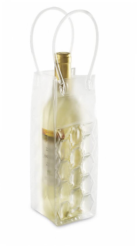 Bottle coolbag wijnkoeler 1-fles transparant - Verpakkingen B.V