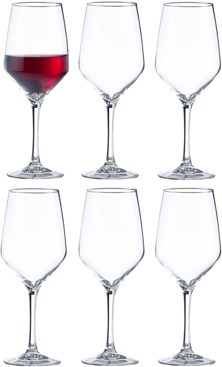 Vicrila wijnglazen Grigio - 12x stuks - voor rode en witte wijn - 580 ml - 24 x 9 cm - transparant - Horeca kwaliteit - Hard glas
