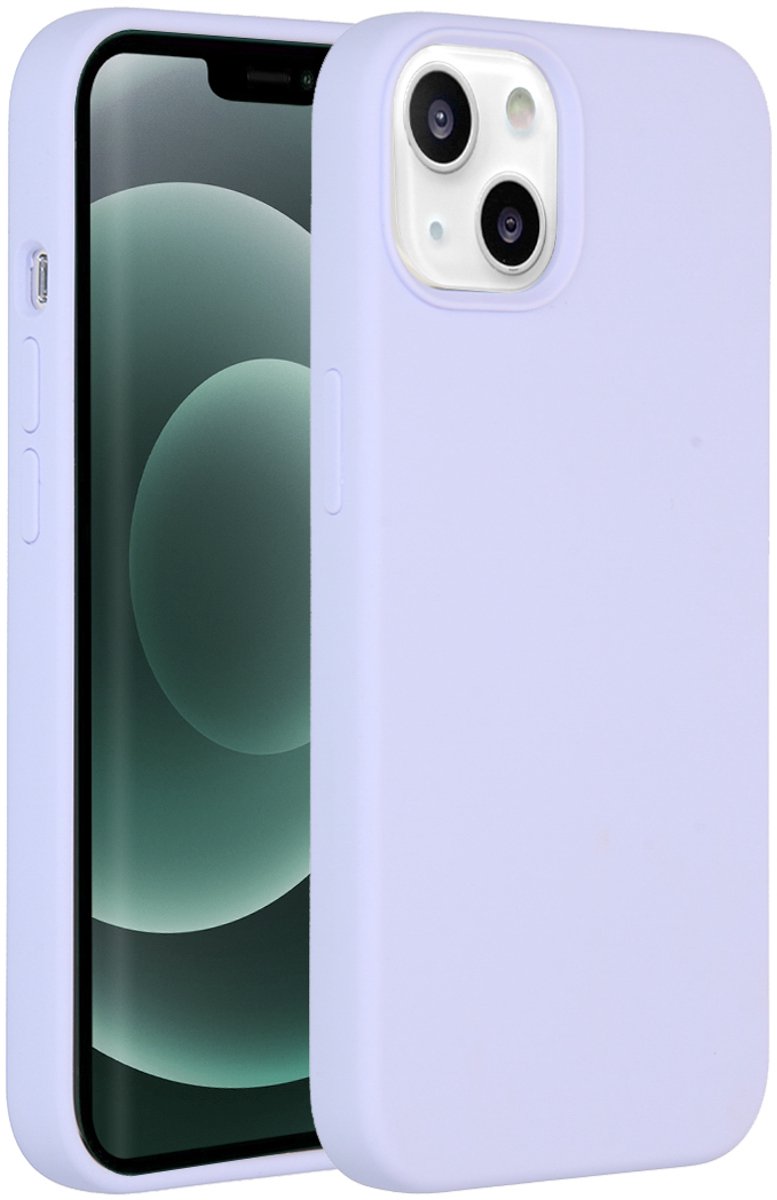 Accezz Hoesje Geschikt voor iPhone 13 Mini Hoesje Siliconen - Accezz Liquid Silicone Backcover - Paars