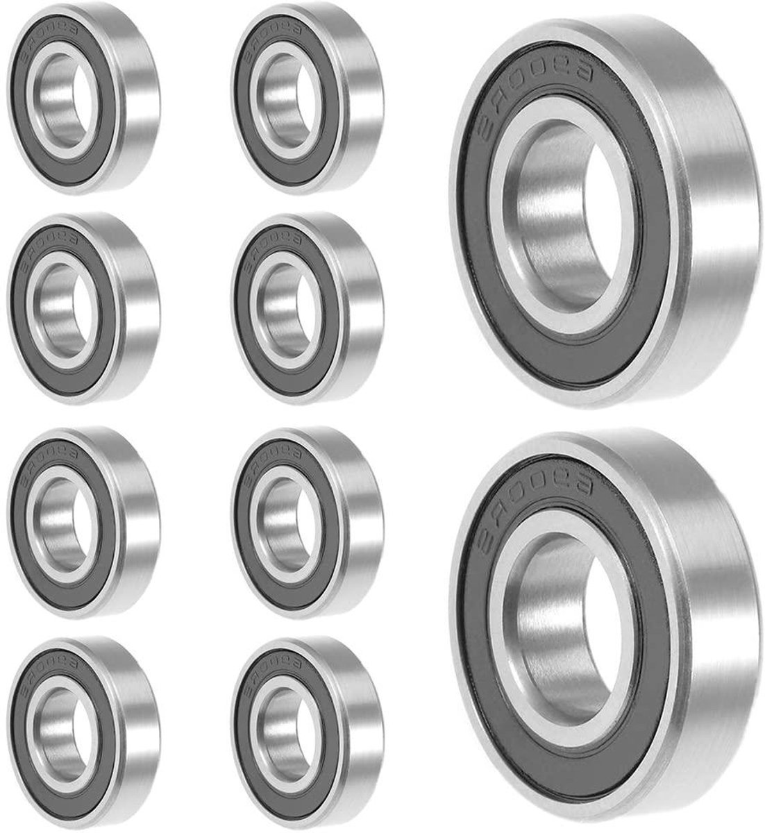 JGS Premium 10 stuks Kogellagers 6900-2RS 10x22x6 mm Rubberen Afdichting Diepe Groef Dubbel Afgeschermde Kogellager voor Skateboards Inline Skates Roller Any