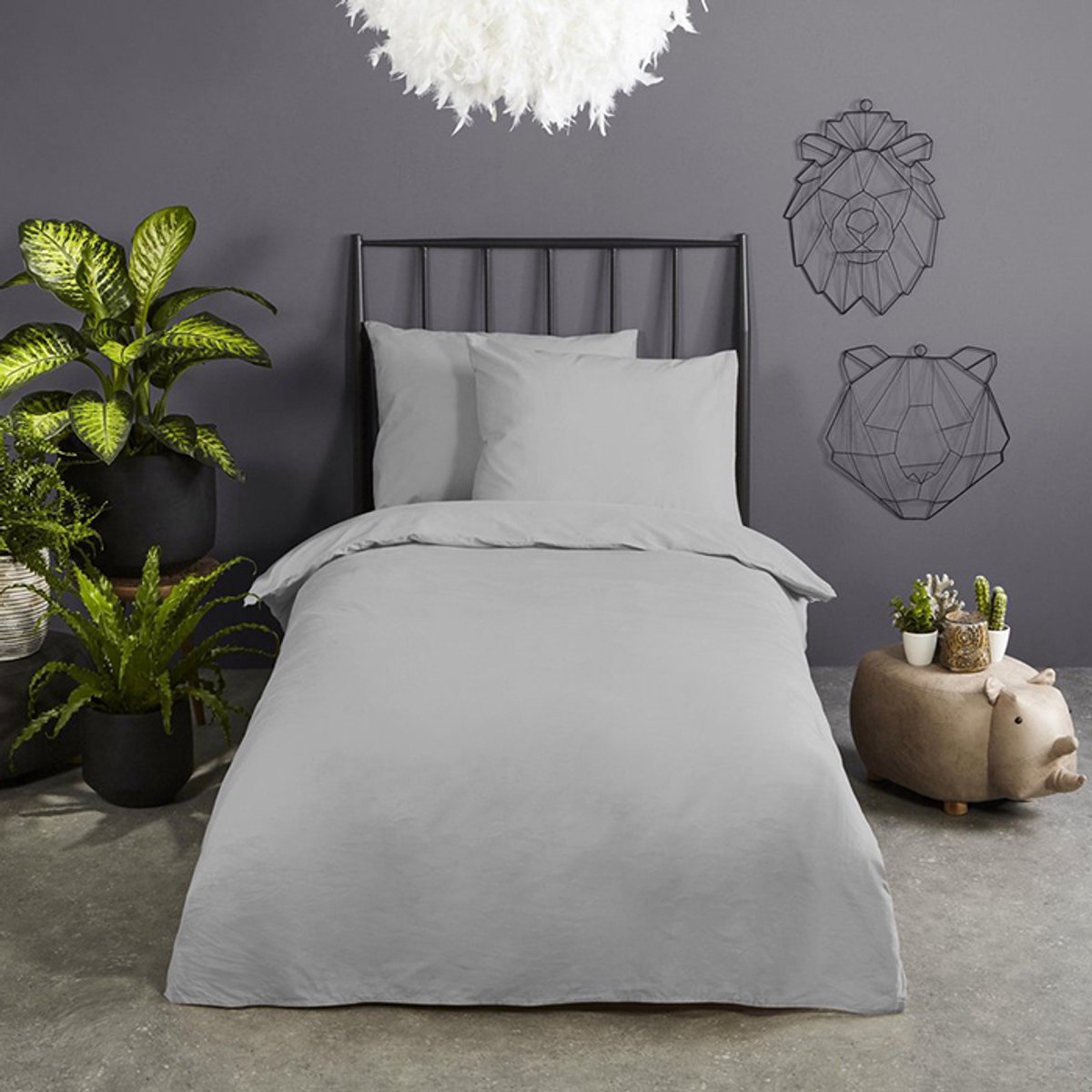 Baby Dekbedovertrek Snufje Lichtgrijs – Ledikant 100 x 135 cm | 100% Katoen