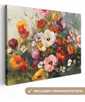 Tableau sur toile 40x30 cm - Décoration murale exclusive Bouquet joyeux - Dynamique - Éclaboussures de couleurs subtiles - Décoration murale salon - Décoration chambre à coucher - Accessoires de chambre - Tableaux sur toile