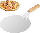 Metalen pizzaschep met houten handvat - ideaal voor thuisgebruik - 1 stuk