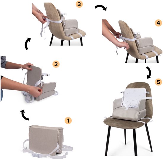 Baninni 2-in-1 Stoelverhoger & Lunchtas Elvira Beige van Baninni — afbeelding 3