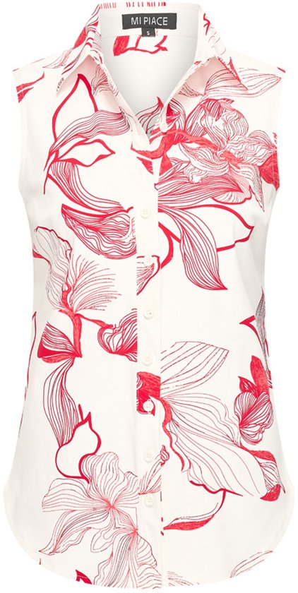 MI PIACE - Travel Top Mouwloos Print Flower 2299 Off White Red