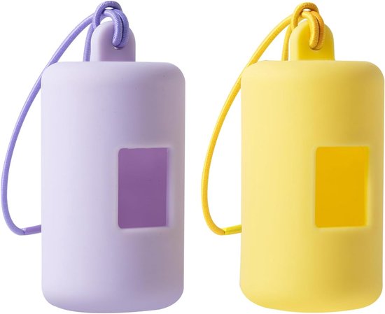 Hondenpoepzakhouder, 2 stuks dispenser voor hondenpoepzakjes, poepzakhouder voor huisdieren, voor hondenriem, universeel met haak (zwart en blauw