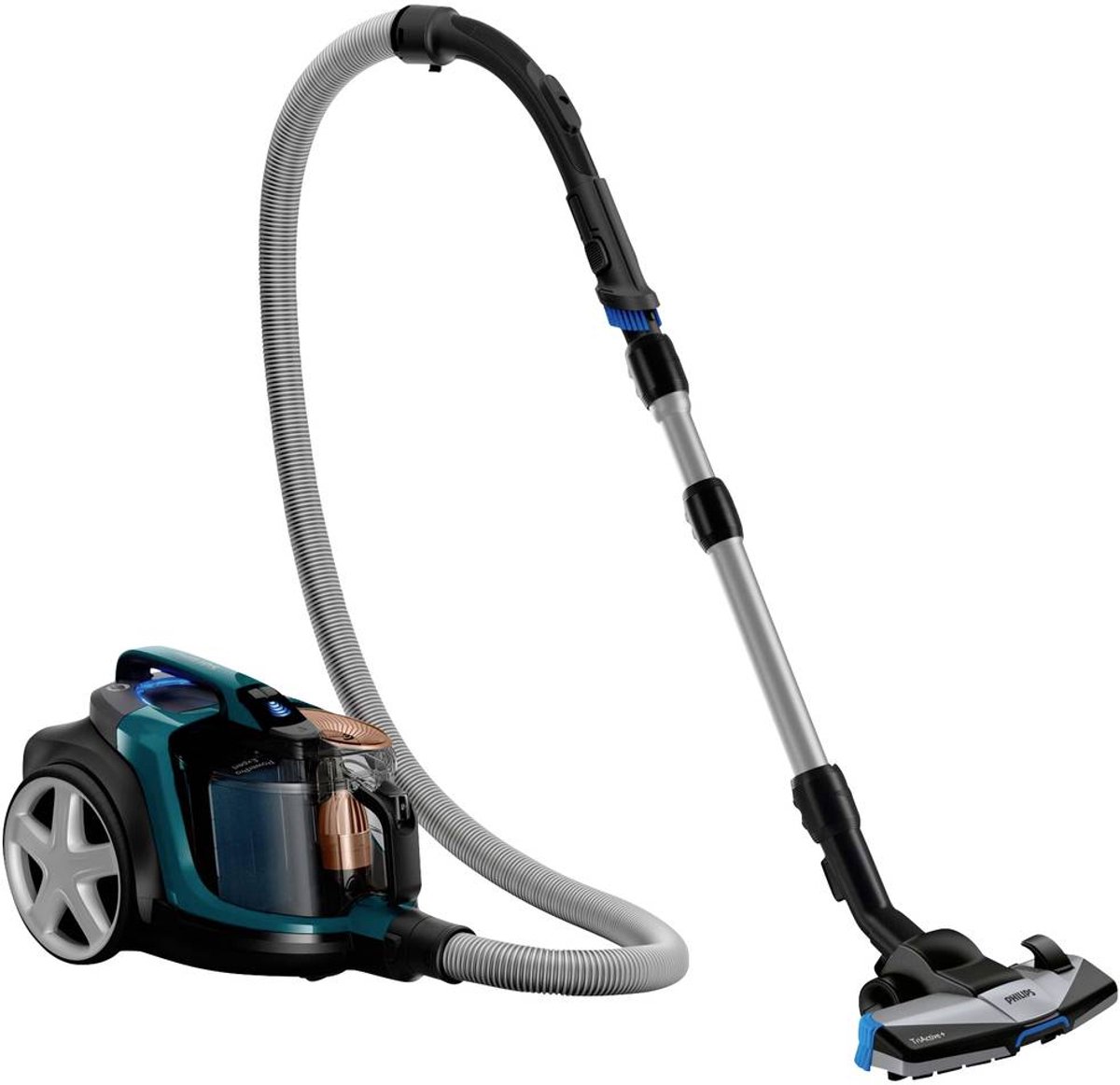 Philips PowerPro Expert 7000 - Aspirateur Sans Sac 900W - Buse LED TriActive+ - Filtre Anti-Allergie - Noir Brillant