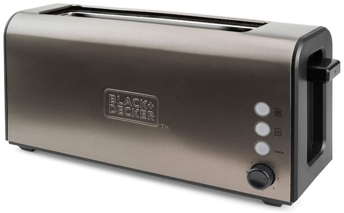 broodrooster 1 sleuf 1000w roestvrij staal - black+decker - bxto1000e