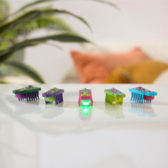 HEX BOTS nano 5 Pack, 4 nano Bots met extra Flash nano, sensorisch speelgoed voor kinderen en katten met trillingstechnologie, insecten- en minirobotspeelgoed