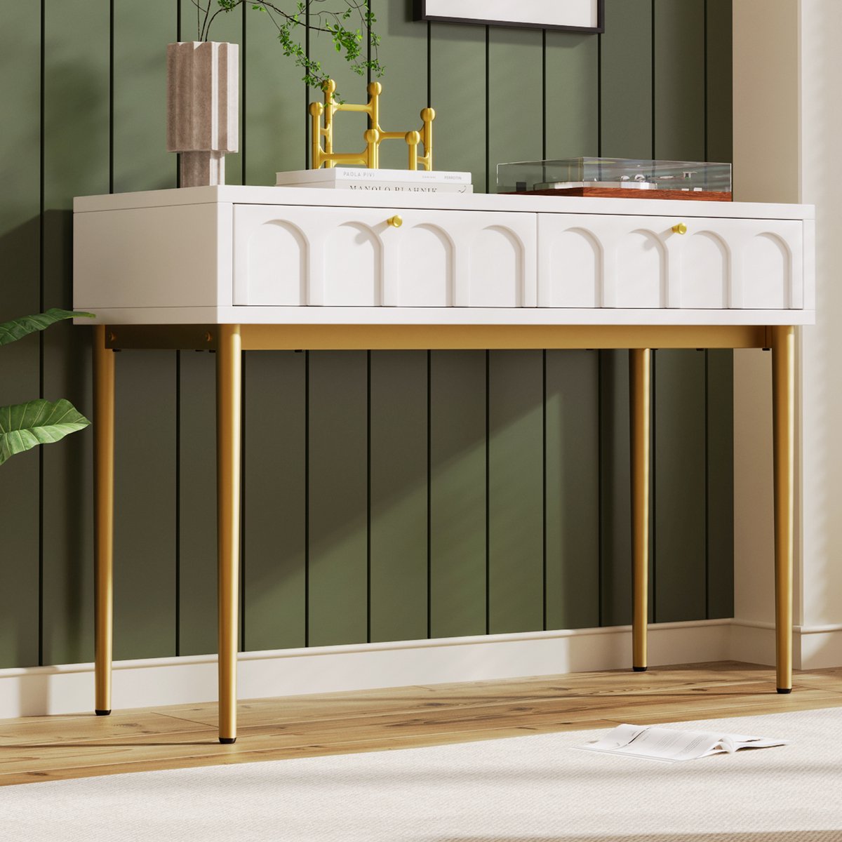 SINGULARITY Kaptafel - Met 2 laden - H 76,5 cm - Wit -H76,5/B100/D45 cm