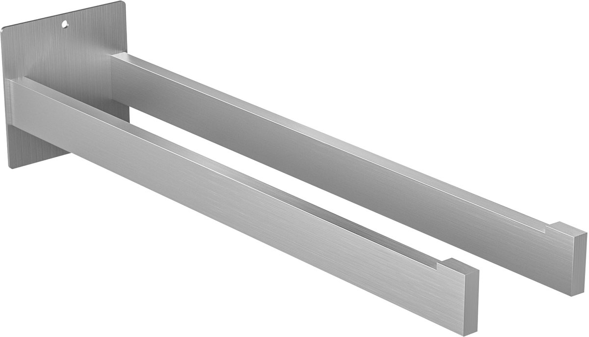 Auralum max Handdoekrek 40 cm - 2-armig Handdoekhouder - Handdoekhouder chroom - Zonder Boren / Zelfklevend - Handdoekenrek Keuken - Badkamerrek - Handdoekhouders - Handdoekstang