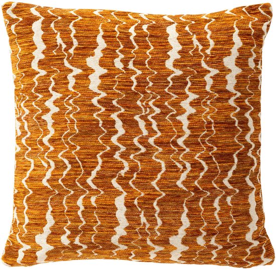 Dutch Decor ERIN - Coussin décoratif 45x45 cm - Potters Clay - Structure tissée - Orange - Coussin intérieur inclus