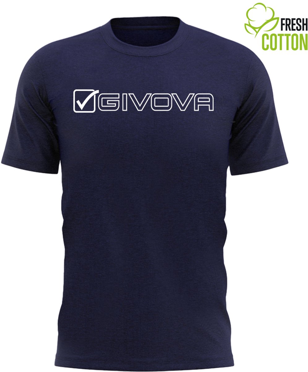Katoenen T-shirt Givova Mondo Groen Militare Groen 2xl - M