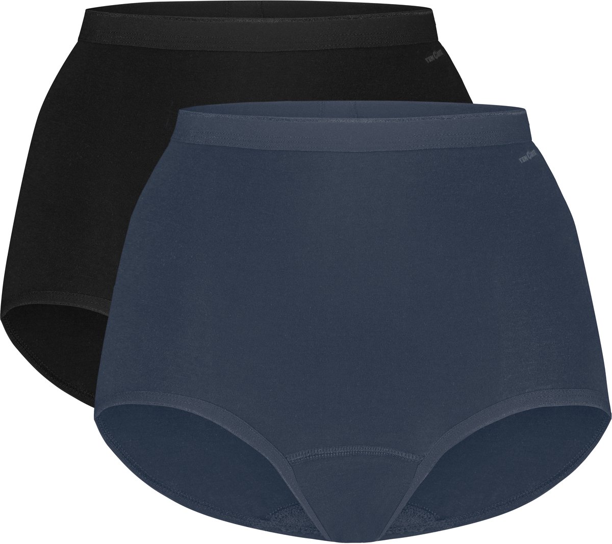 Ten Cate Basics organic cotton stretch limited edition high waist zwart en blauw 2 pack voor Dames | Maat S