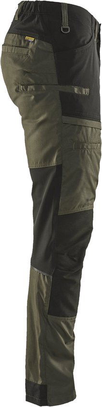 Blaklader 1456 Pantalon de travail de service Stretch Vert/ Zwart