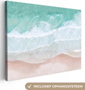 Canvas Schilderij Zee - Strand - Blauw - Natuur - 80x60 cm - Wanddecoratie