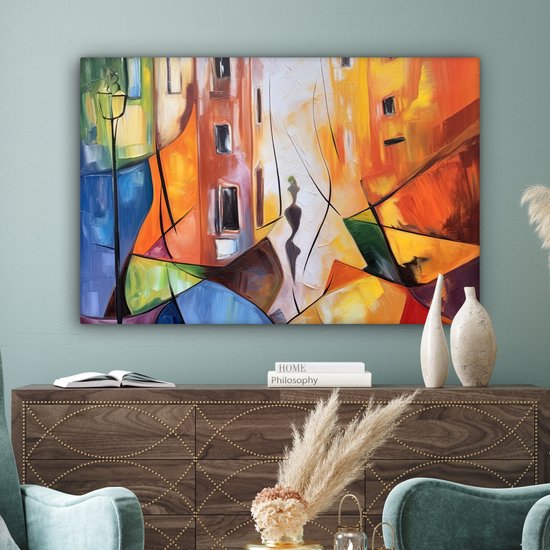Tableau Peinture Abstrait - Art - Peinture - Couleurs - 120x80 cm - Décoration murale