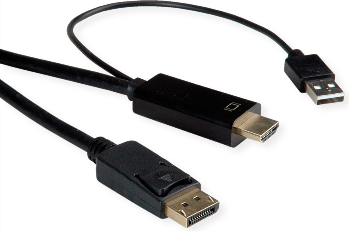 ROLINE HDMI kabel UltraHDTV - DisplayPort, M/M, zwart, 1 m