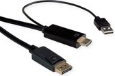 Bol.com ROLINE HDMI kabel UltraHDTV - DisplayPort M/M zwart 1 m aanbieding
