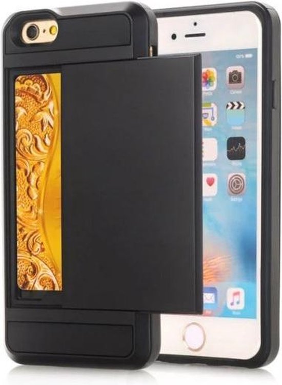 Secret pasjeshouder hardcase iPhone 7 Portemonnee cover zwart | bol.com