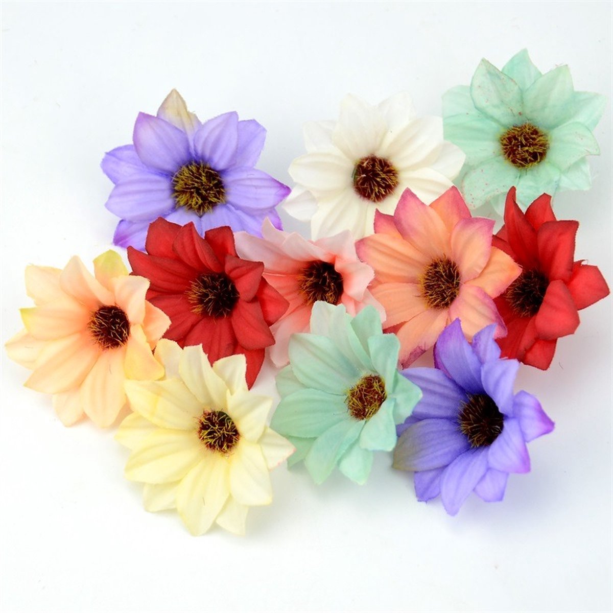 100 stuks rozen, 2 cm kleine kunstbloemen, rozenkoppen, satijnen rozen, applicaties voor knutselen, patches, decoratieve rozen, mini-stoffen rozen