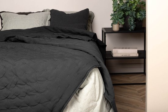 Couvre-lit Sally 260x260cm anthracite.
