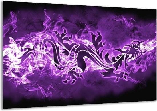 Peinture sur verre Abstrait | Violet, blanc | 120x70cm 1Hatch | Tirage photo sur verre |  F007004