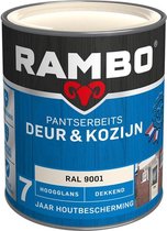 Rambo Pantserbeits Deur & Kozijn Hoogglans Dekkend - Super Vochtregulerend - RAL 9001 - 0.75L