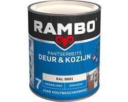 Rambo Pantserbeits Deur & Kozijn Hoogglans Dekkend - Super Vochtregulerend - RAL 9001 - 0.75L