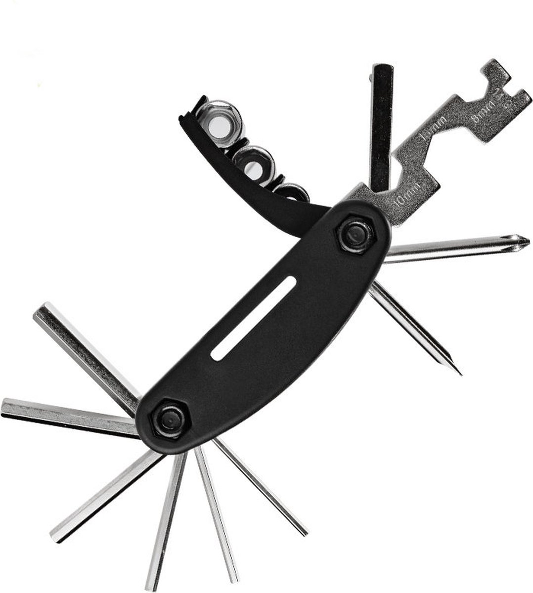 Multitool Fiets gereedschap reparatieset - 12 delige - Pocket Tool - Racefiets - Mtb - Toerfiets - Ebike - Fietsen thumbnail 6