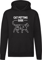 Cat petting guide Hoodie - kat - huisdier - aaien - instructie - gebruiksaanwijzing - grappig - unisex - trui - sweater - capuchon