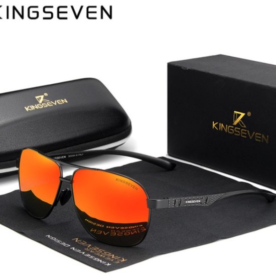 KingSeven Redstar - Pilotenbril met UV400 en polarisatie filter - Z190