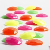 Cabochons. neon kleuren. d: 14 mm. dikte 4 mm. 300 stuk/ 1 doos