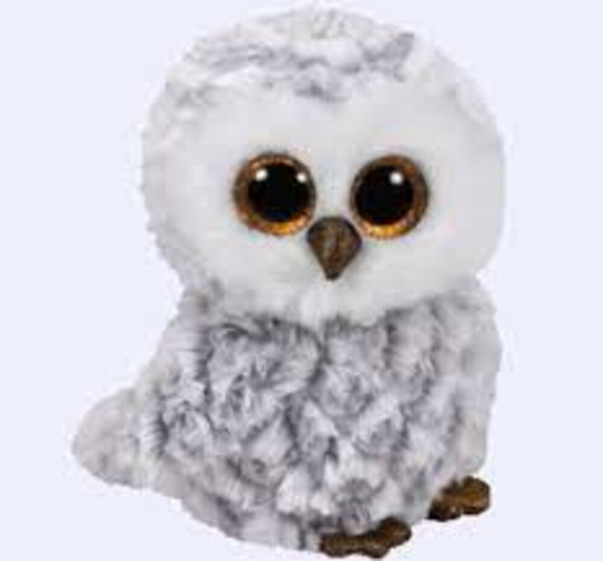 Ty Beanie Pluche uil - knuffel vogel - wit - 15 cm - bosdieren knuffel — afbeelding 2
