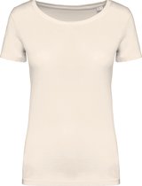 Biologisch T-shirt dames 'Native Spirit' met ronde hals Ivory - XL