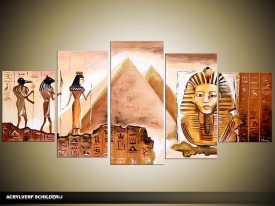 Peinture acrylique Egypte | Marron | 150x70cm 5Liège peint à la main