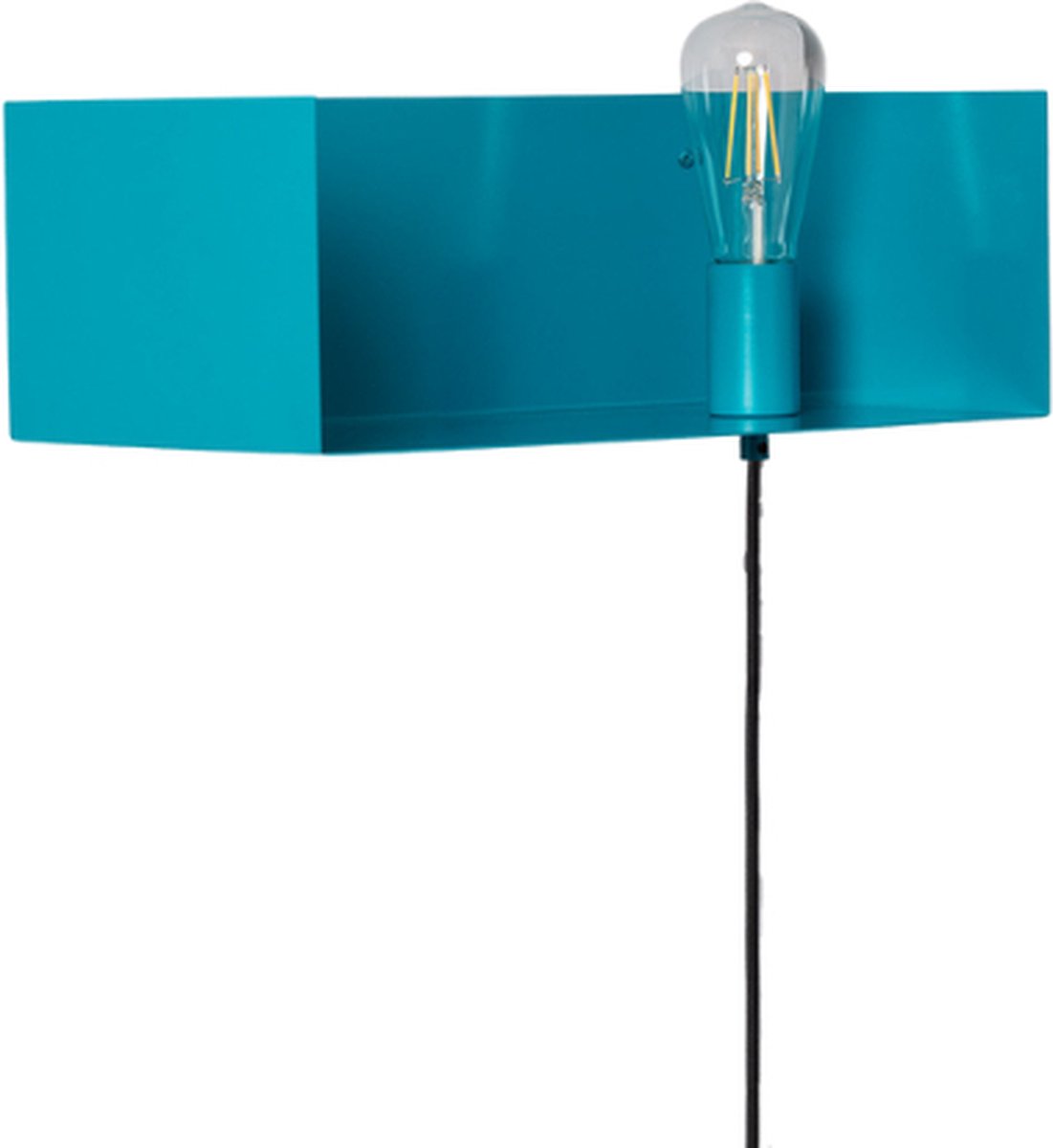 Bussandri - Moderne Wandlamp - Metaal - Modern - E27 - L:20cm - Voor Binnen - Woonkamer - Eetkamer - Slaapkamer - Wandlampen - Blauw