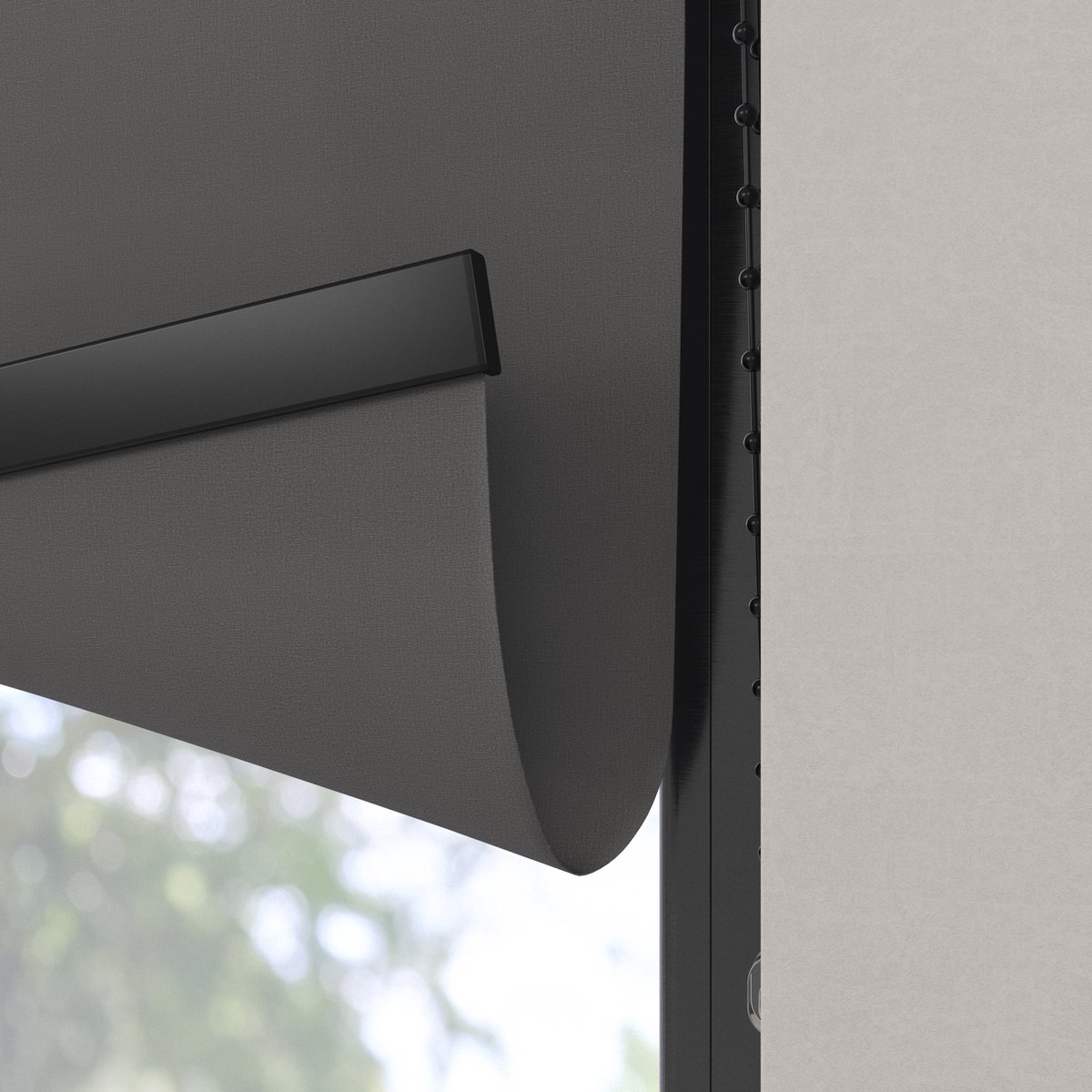 Dutchblinds Rolgordijn - lichtdoorlatend - Antraciet - 40x275cm - Raamdecoratie op maat