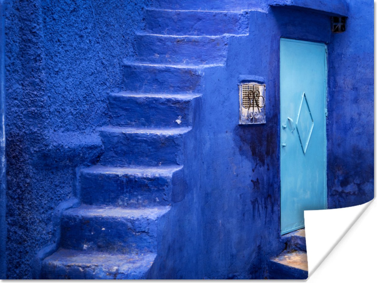 Architectuur - Blauw - Trap - Deur