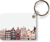 Sleutelhanger - Amsterdam - Architectuur - Huizen - Straat - Uitdeelcadeautjes - Plastic