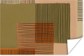 Poster Abstract - Lijnen - Kubus - Patchwork - 180x120 cm XXL