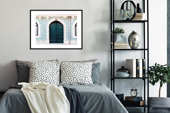 Cadre photo avec affiche - Porte - Bois - Vert - Maison - 80x60 cm - Cadre pour affiche