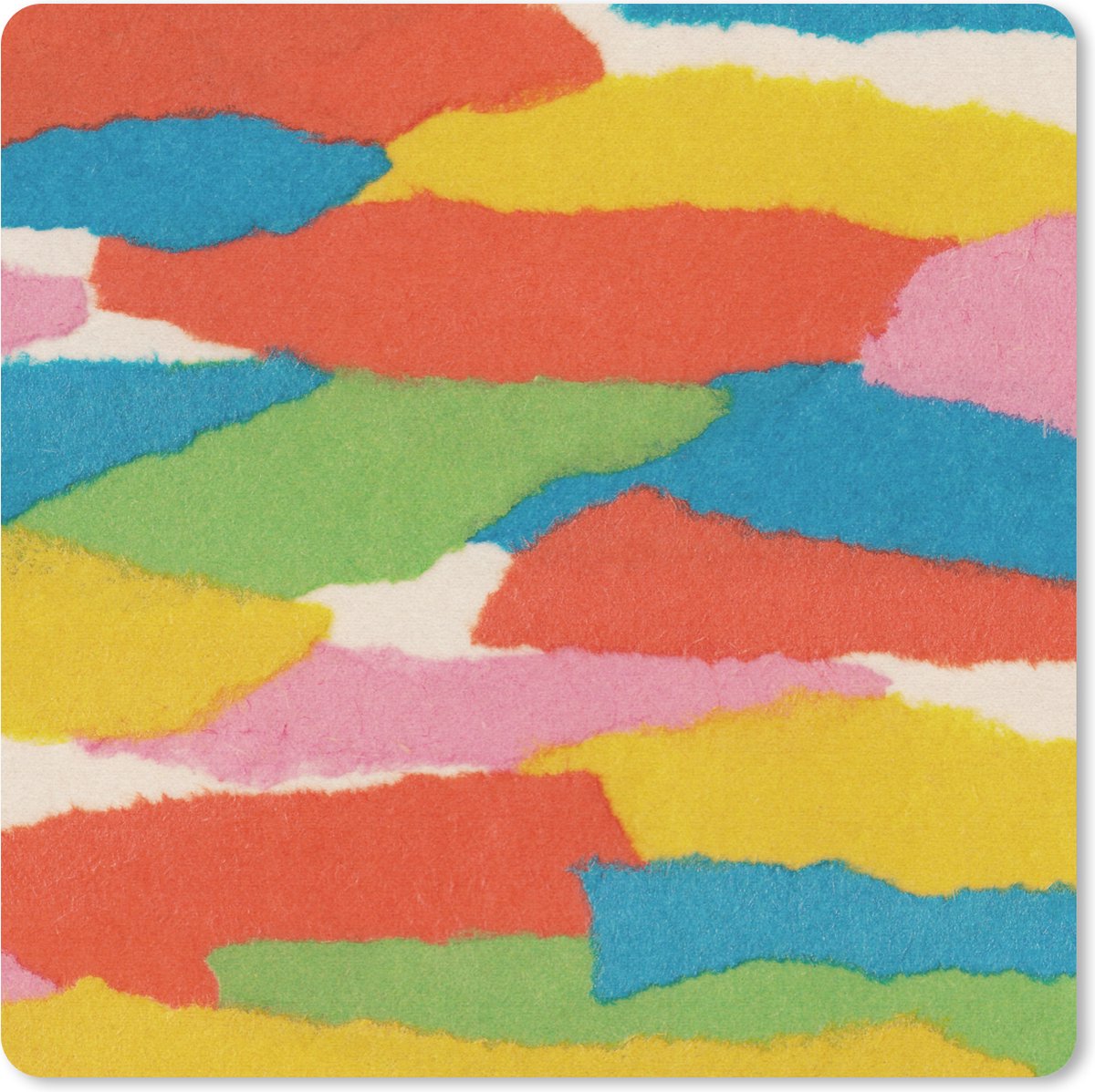 Muismat 30x30 cm - Mousepad Abstract - Vormen - Rood - Groen - Retro - Muismatten
