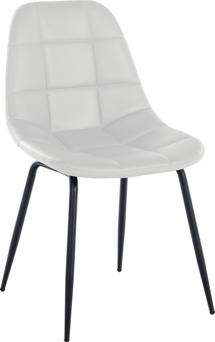 CLP Tom Eetkamerstoel - Zonder armleuning - Fauteuil - wit Kunstleer