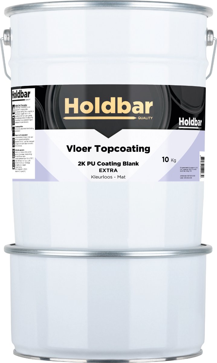 Holdbar Vloer Topcoating Extra Mat 10 kg - Vloerverf - Bestand Tegen Weekmakers in Rubber Banden - Transparant - Glashelder - Vergeelt niet - Slijtvast - UV-bestendig - Voor binnen en buiten - 2 Componenten