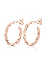 Elli Dames Oorbellen gevlochten braided trend blogger 925 zilver rosegoud