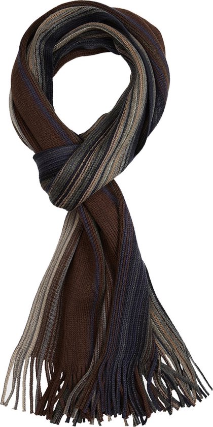 Michaelis heren sjaal - grijs-blauw-bruin gestreept | bol.com