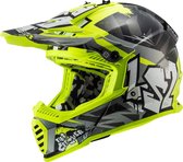 LS2 Helm Fast EVO Mini Crusher MX437 glans zwart / fluor geel maat L